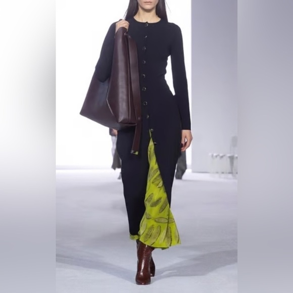 BRANDON MAXWELL The Emm Jersey Cardigan Midi Dress in Black Size XS $2795 NWT - Picture 2 of 14